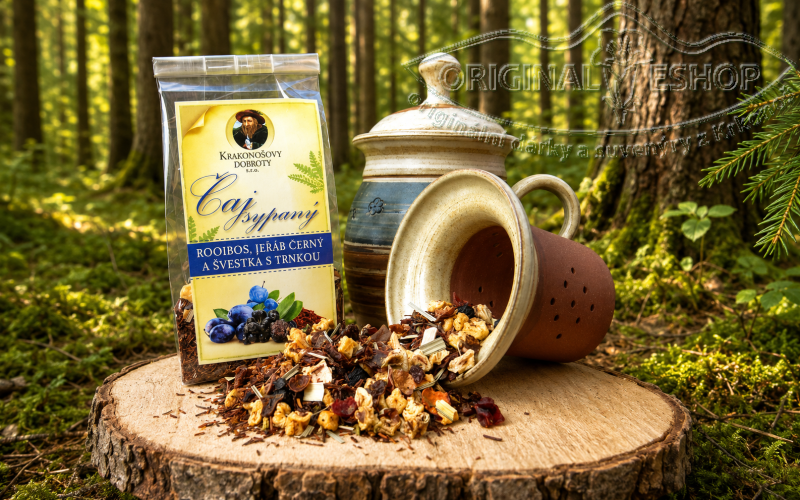 Rooibos, jeřáb černý a švestka s trnkou - sypaný