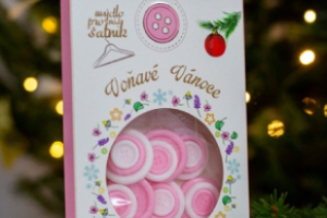 Mýdlové knoflíky do šatníku s vůní Frangipani - vánoční edice