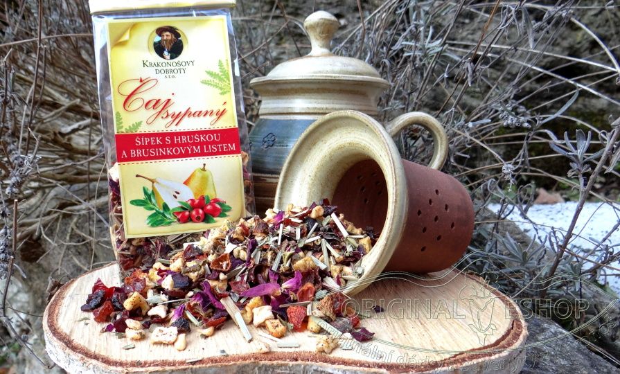 Šípek s hruškou a brusinkovým listem - sypaný