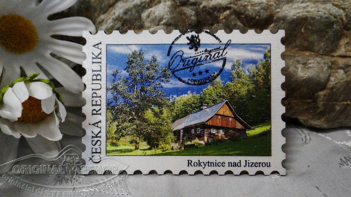 Rokytnice nad Jizerou - známka roubenka