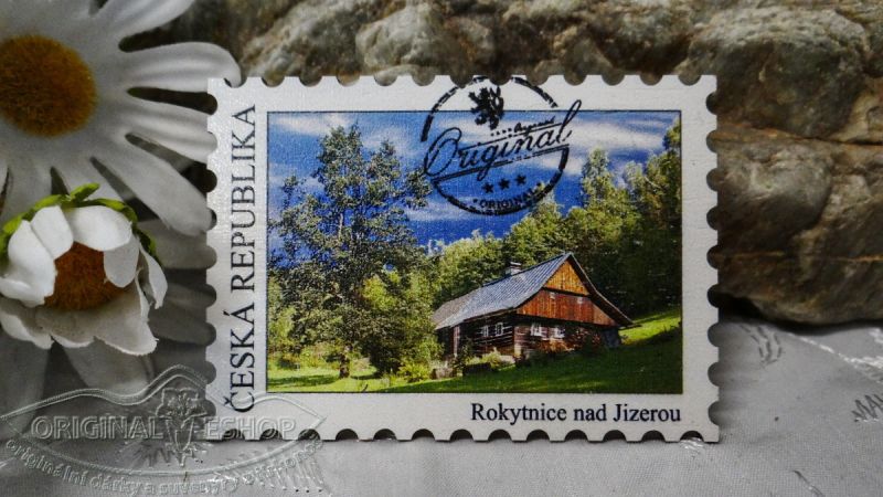 Rokytnice nad Jizerou - známka roubenka